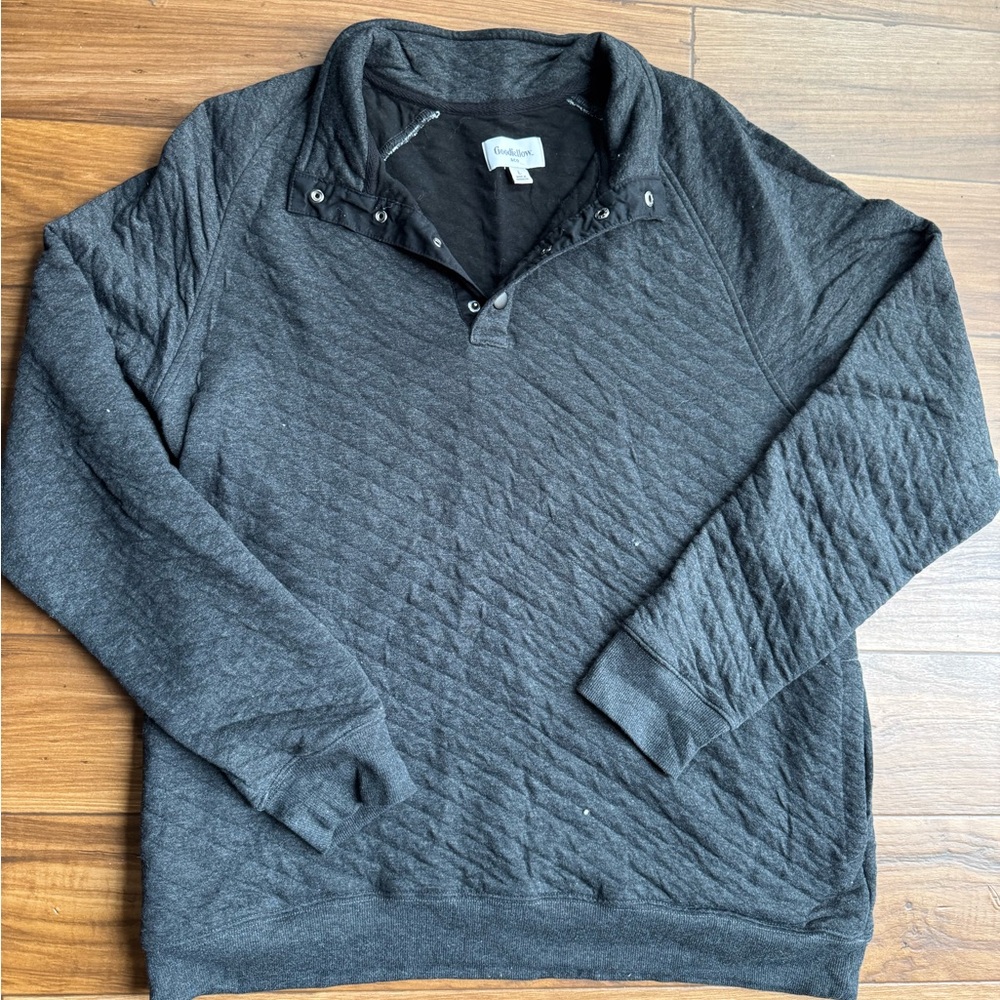 Goodfellow & Co Charcoal Quilted Pullover